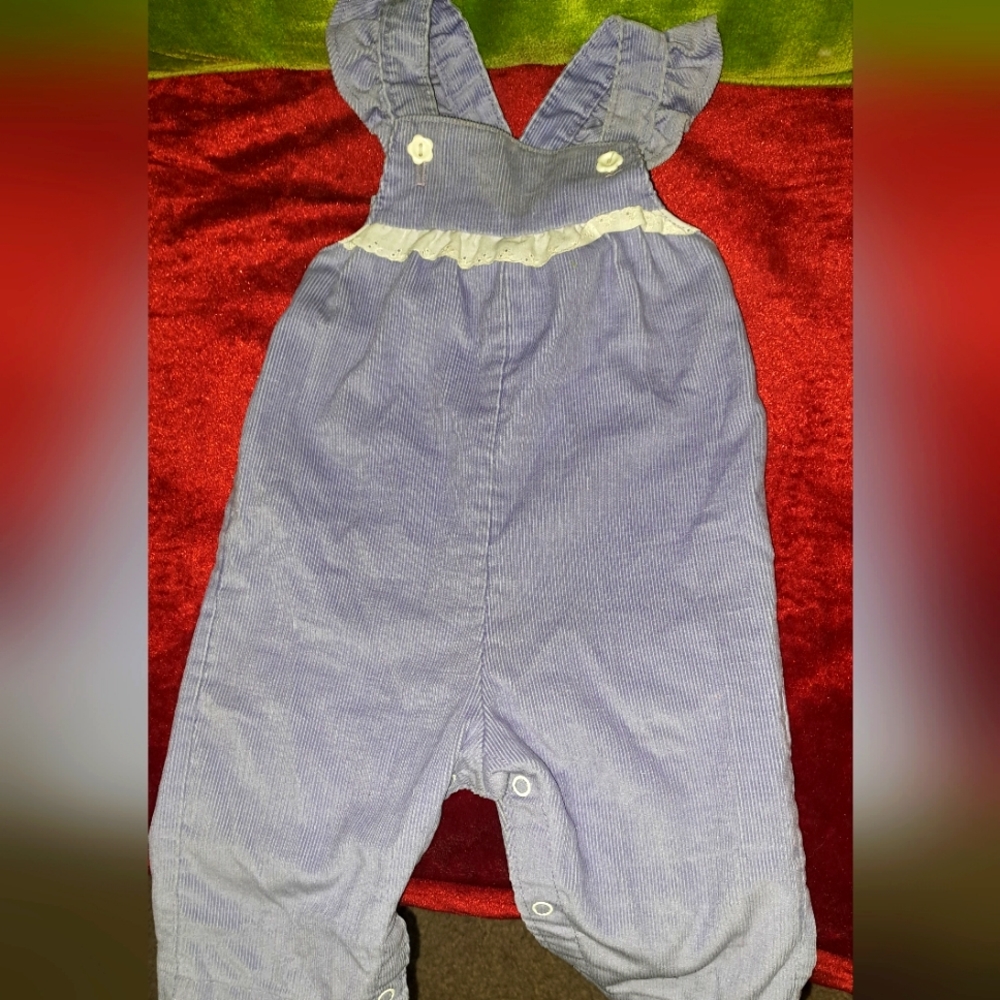 Vintage Health-tex purple corduroy overall bibs 9 mo girl